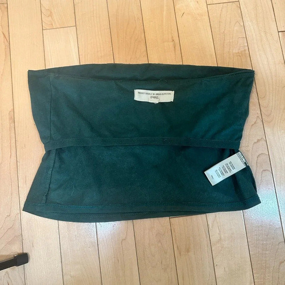 Project Social T URBAN OUTFITTERS Green Faux Suede Tube Top - size small - Picture 5 of 5
